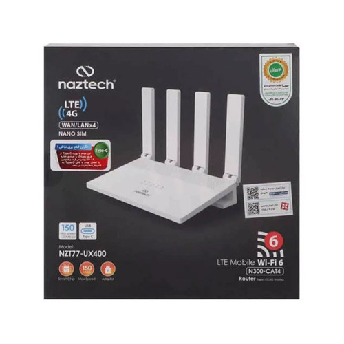 مودم ux400 سیم کارت خور 4 آنتن Naztech گارانتی 3 ساله هایپرسل