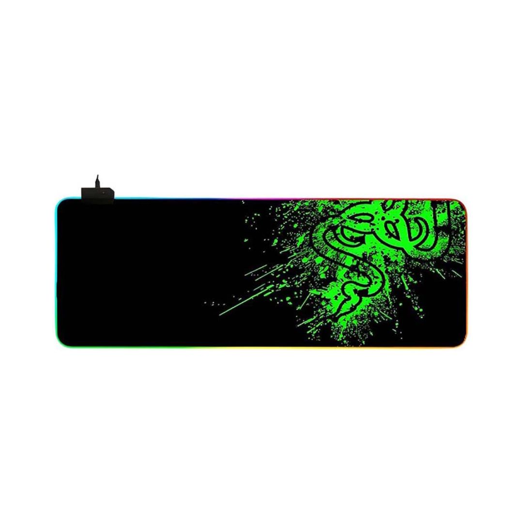 پد موس اپتیکال گیمی سایز 30 در 70 سنگین طرح ریزر RGB