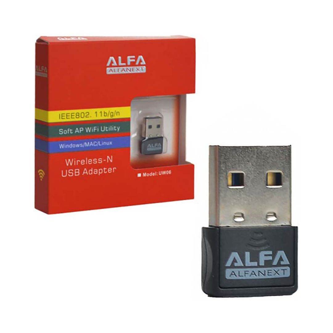 کارت شبکه USB بدون انتن ALFA پک قرمز