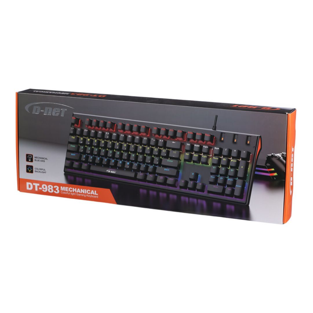 کیبورد سیم دار Dt983 RGB مکانیکال دی نت